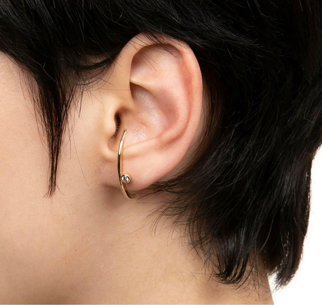 Hirotaka ヒロタカ　Bow ダイヤモンド ピアス　ホワイトゴールド