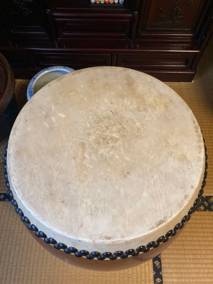 和太鼓 （宮太鼓）長胴1尺3寸 創業明治12年 雷印太鼓業4代目 林繁商店