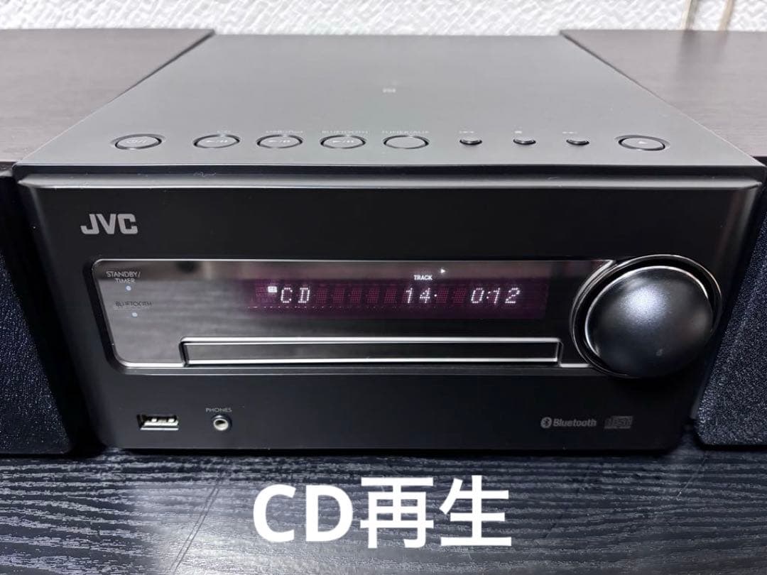 JVC CA-EXS5 コンポ、Bluetooth対応、ウッドコーン、リモコン付