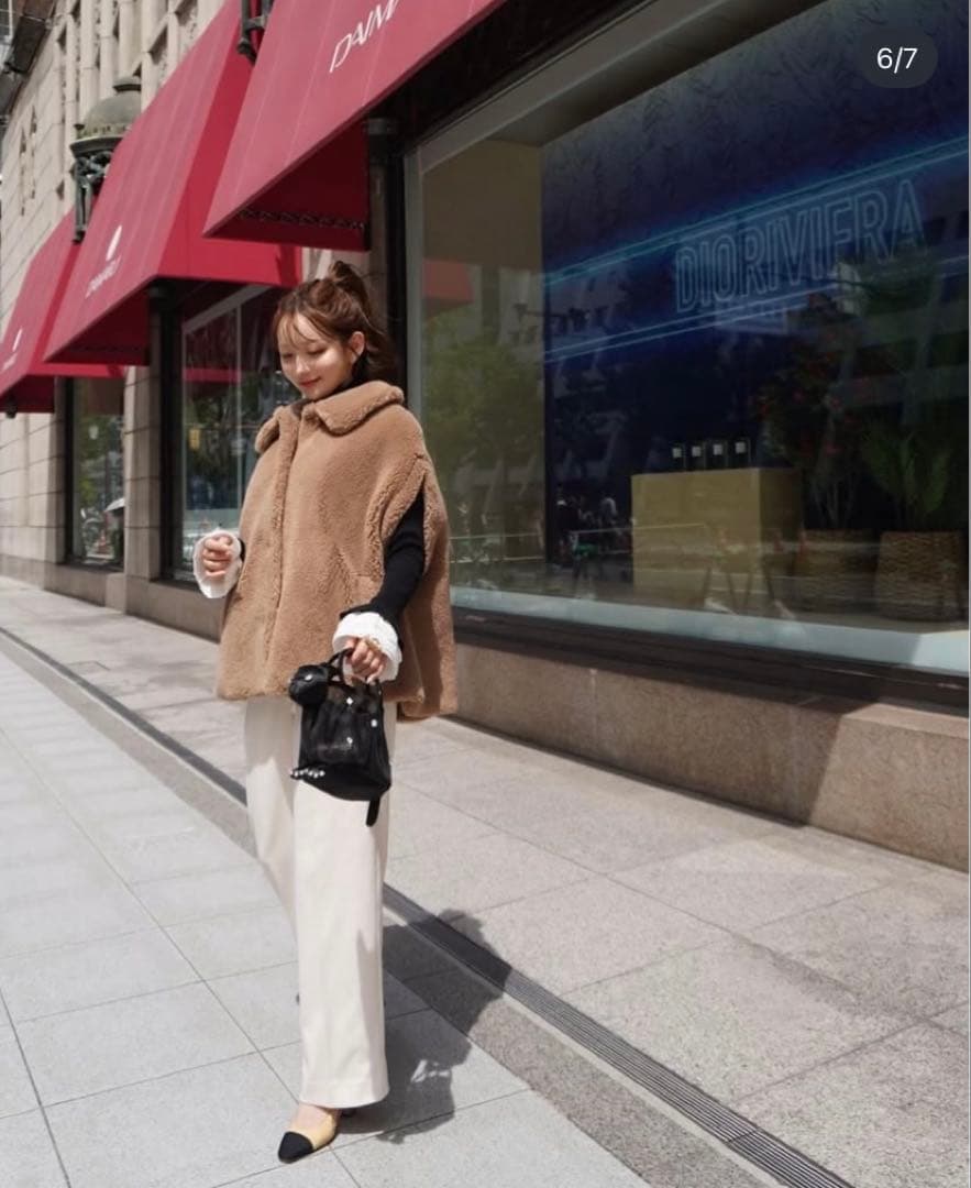 HYEONテッドケープコート　キャメル