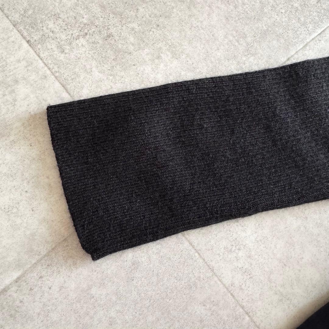 ブルーレーベルクリストブリッジ　ロングワンピース　ニット切替　黒　38　チェック