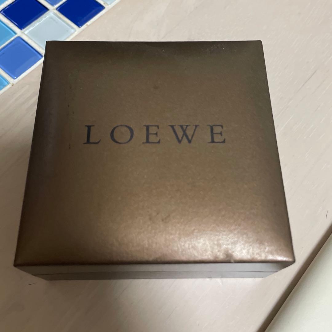 【美品】LOEWE　ロエベ　カフス　ブルー　ネイビー　シルバー　スクエア　ロゴ