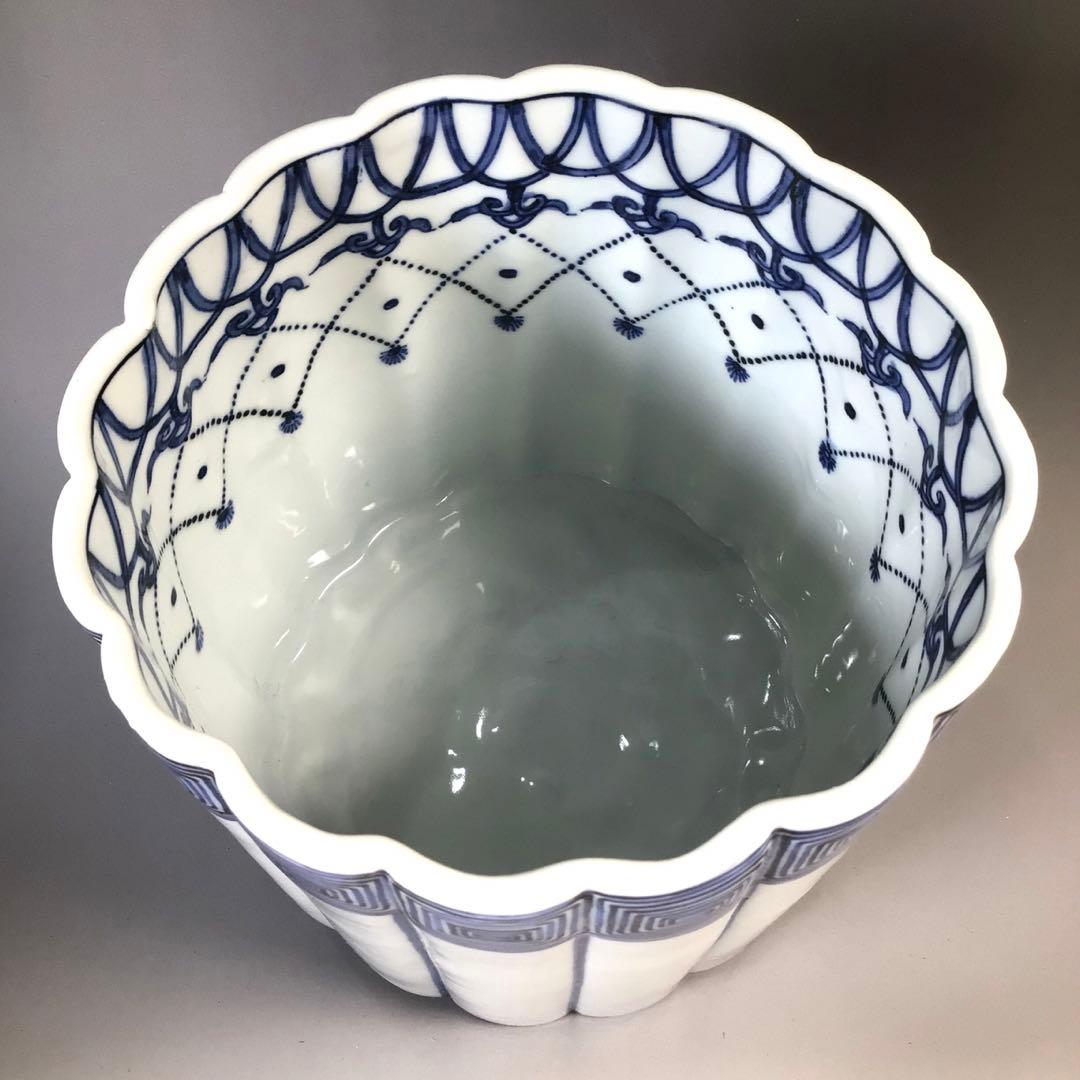 Ｍ２９６　皆具　『平安春峰造』『染付』『水指　建水　蓋置　杓立』　共箱　茶道具