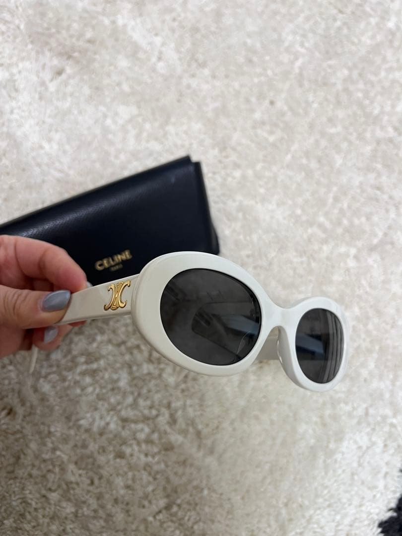 CELINE ホワイトサングラス ケース付き