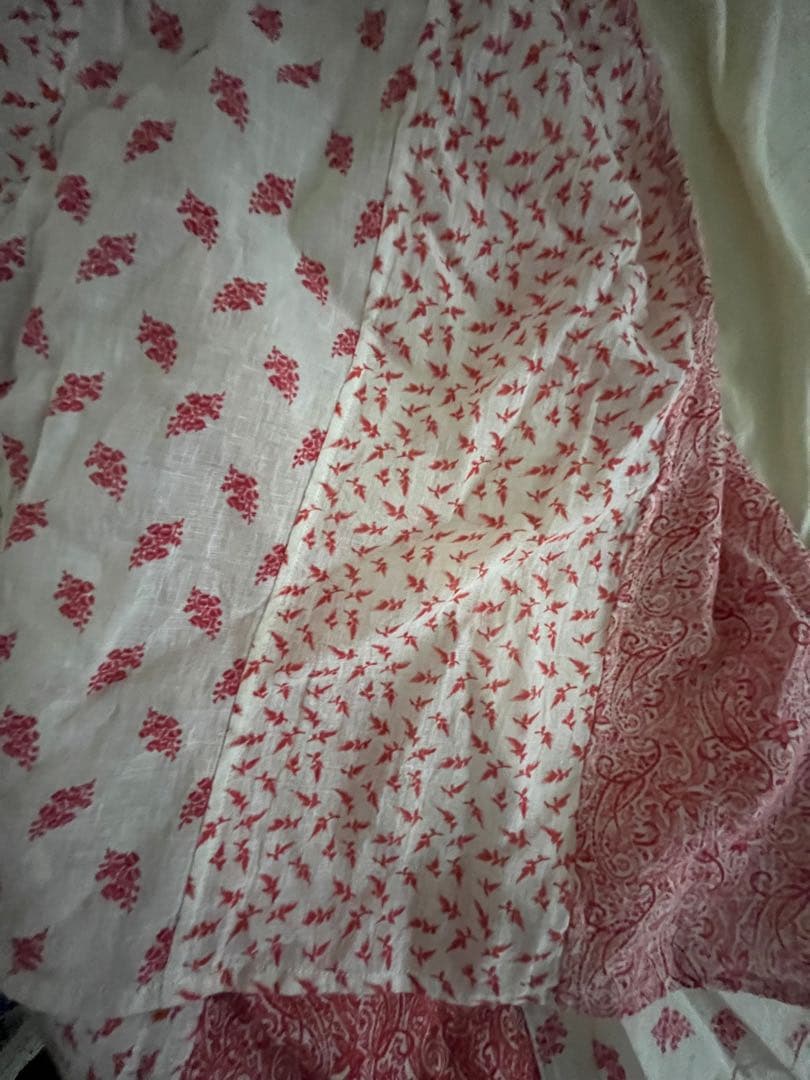 45R 試着のみ　45R 花柄パッチワークチュニック　サイズ2 パラスパレス