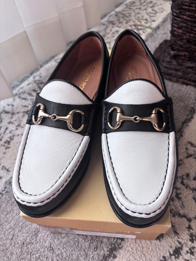 CORSA ROMA 9 ローファー・革靴 ホワイト・ブラック