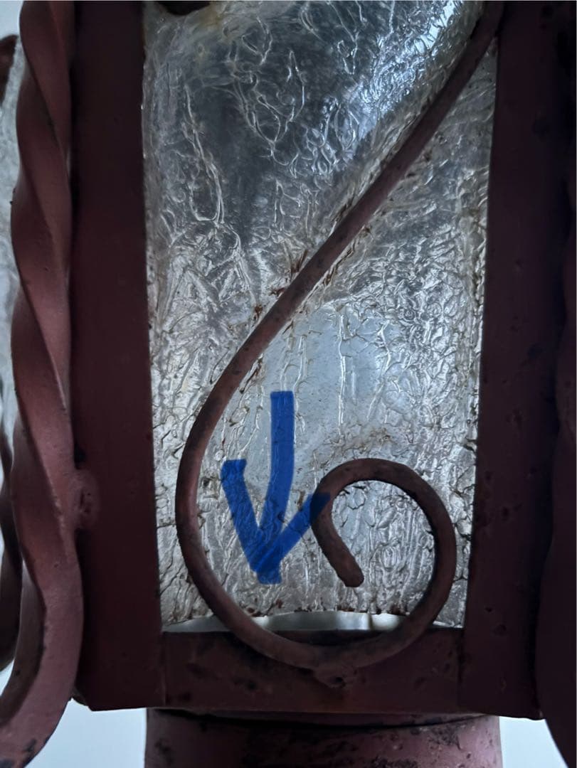 古いガーデンライト　スタンドライト　外灯　門灯　アイアン　電笠　レトロ照明