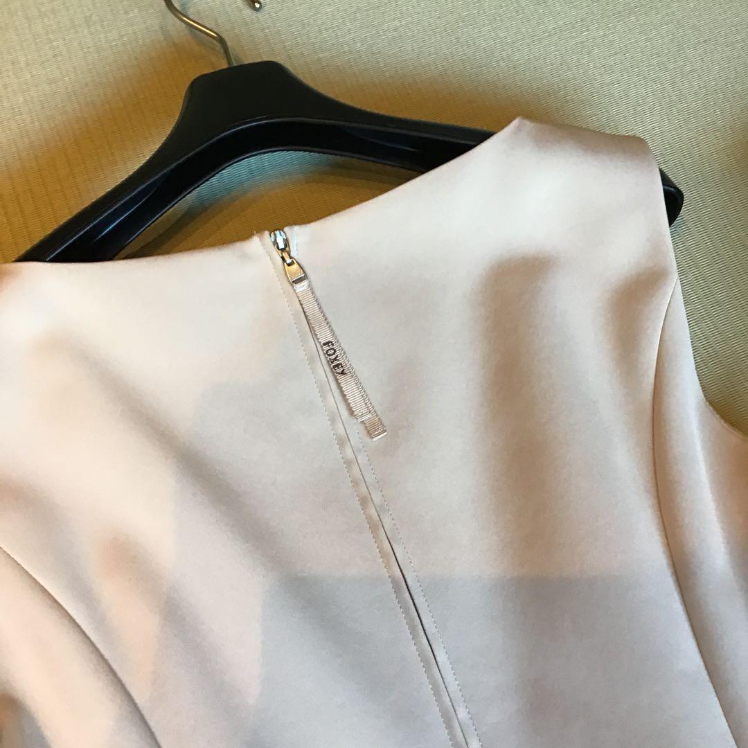 FOXEY ピンクベージュ ノースリーブ Aラインドレス40