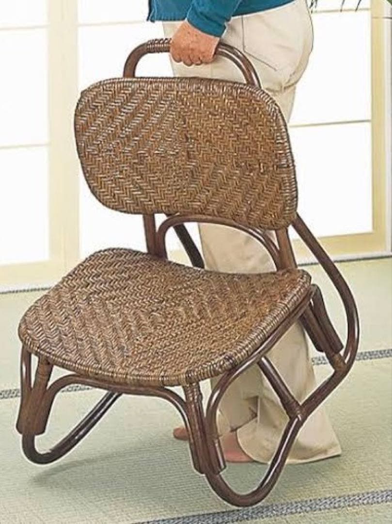 ラタン製座椅子 ブラウン