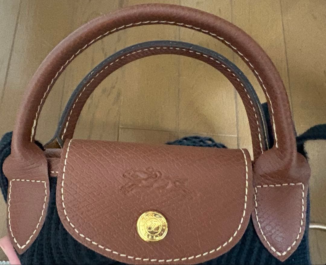 ✴︎美品 ロンシャン×フィルト　ル プリアージュ フィレ ネットバッグ　L 黒