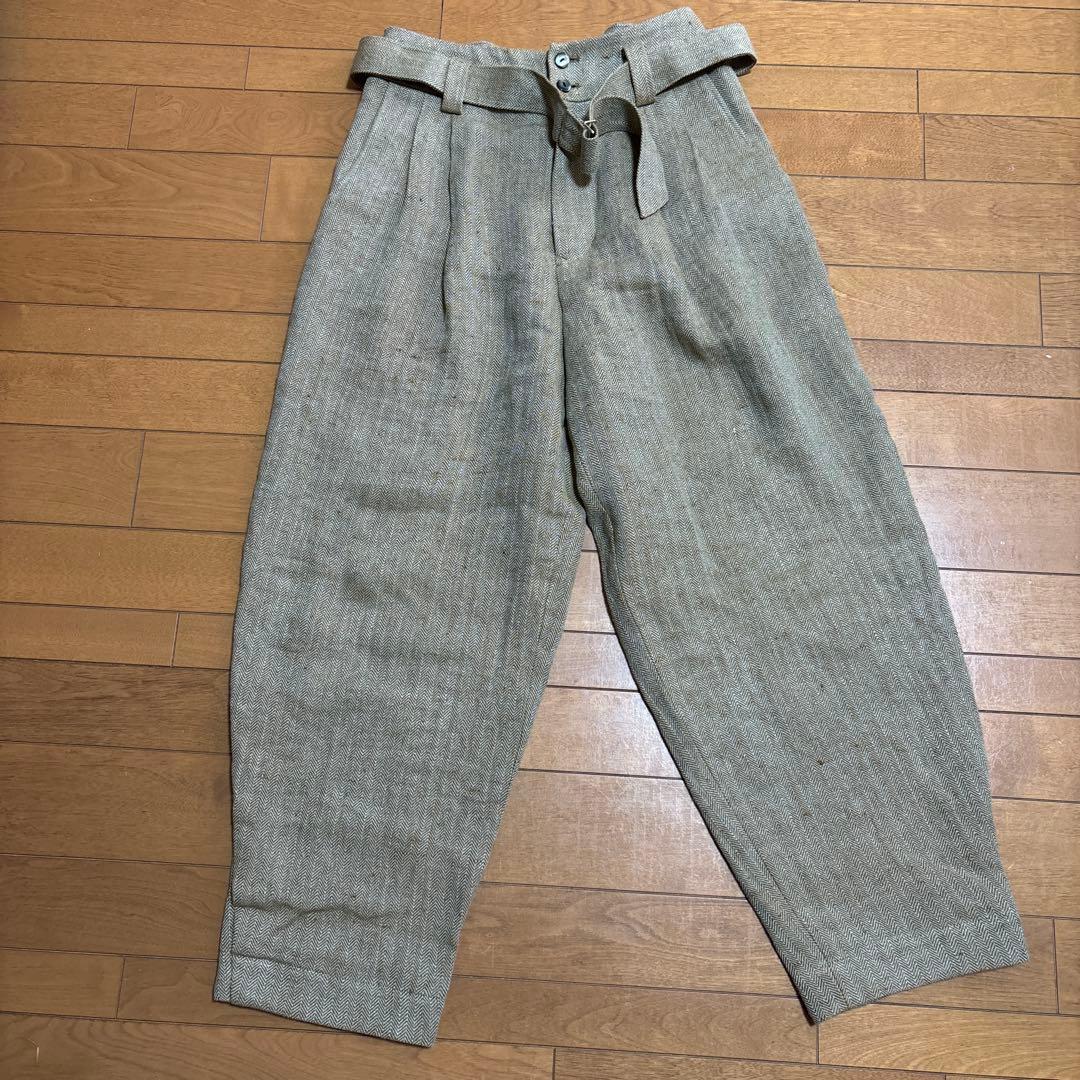 SALUÉ サルエヘリンボーン ツータック　エッグパンツ サイズ1 リゼッタ