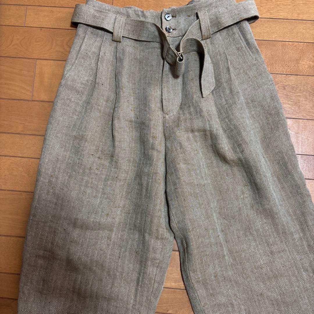 SALUÉ サルエヘリンボーン ツータック　エッグパンツ サイズ1 リゼッタ