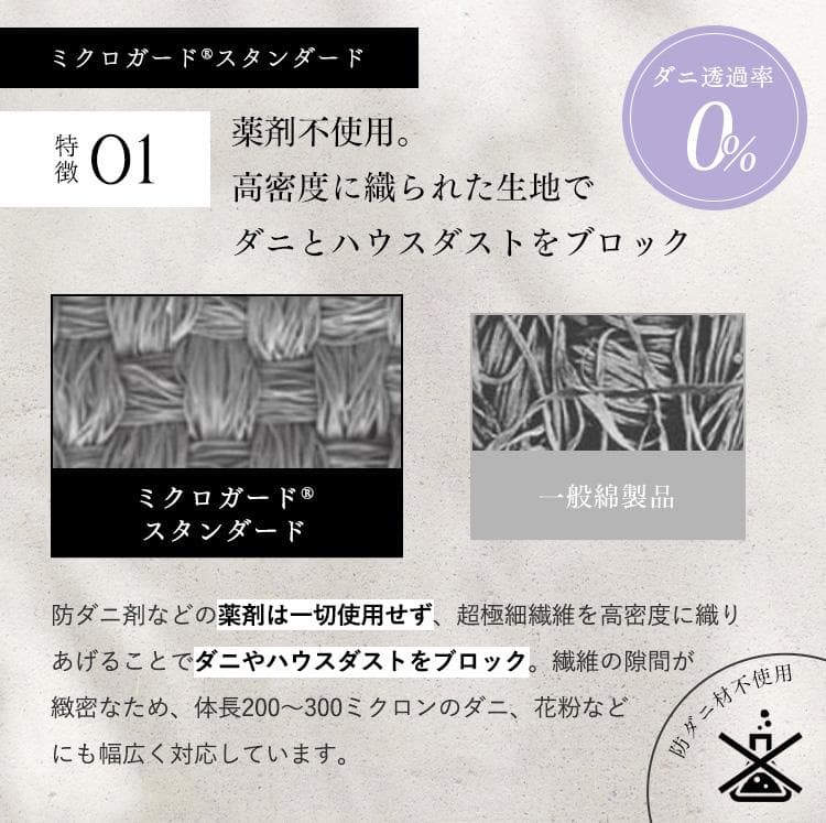 ミクロガード スタンダード 肌掛け布団（春・夏）［セミダブル］／テイジン