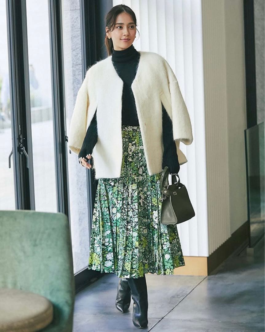 【未使用】SEVENTEN セブンテン ミディアムコクーンシャギーコートXS