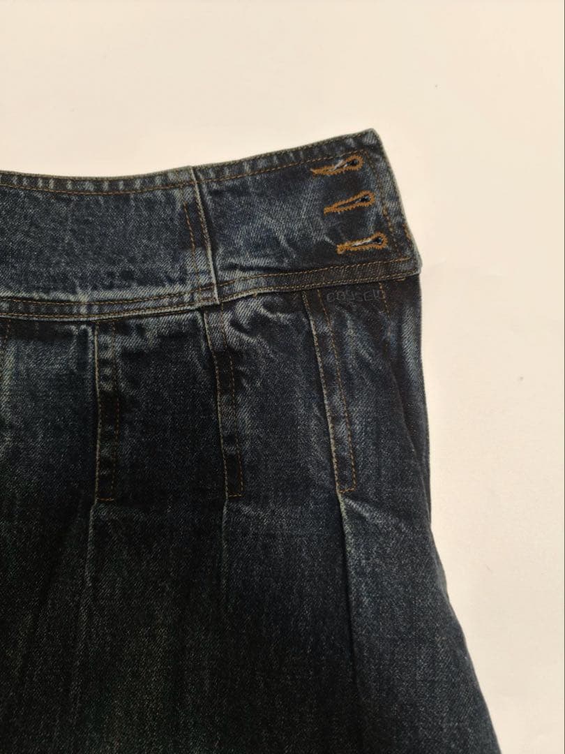 Coyseio ダークデニム プリーツミニスカート