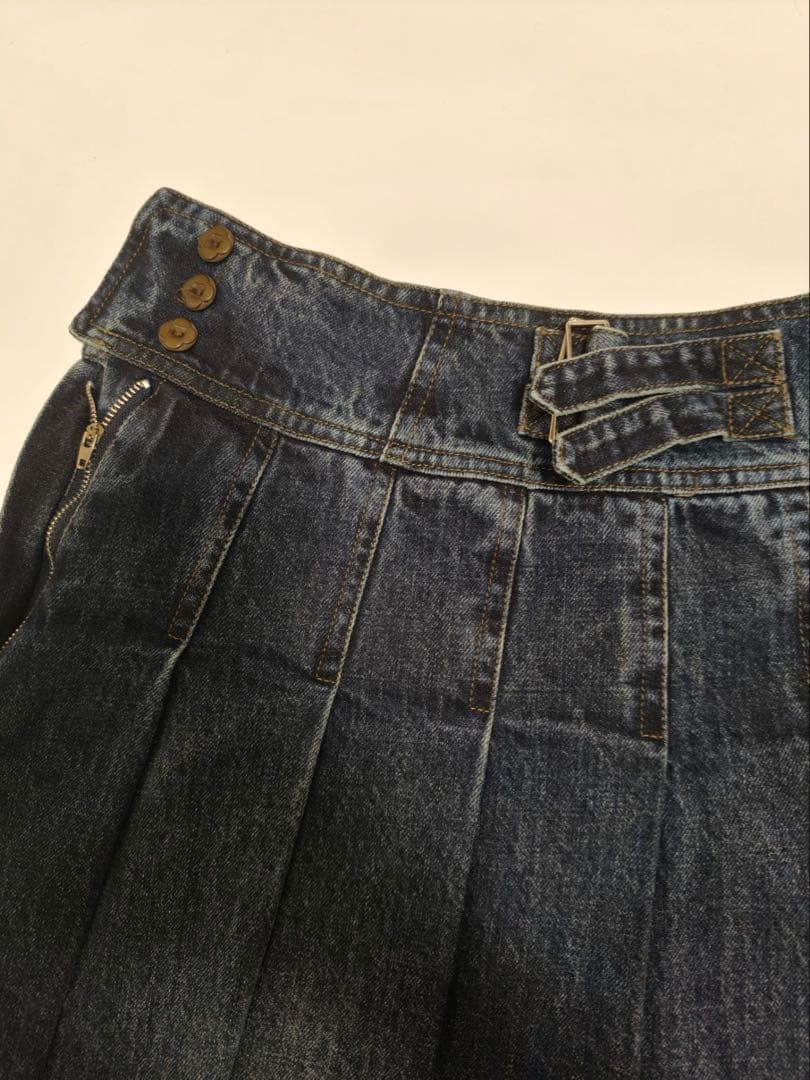 Coyseio ダークデニム プリーツミニスカート