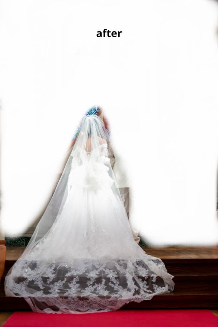 ウェディングドレス　トレーン