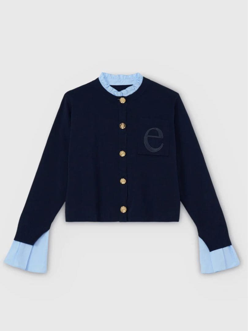 Attached collar カーディガン