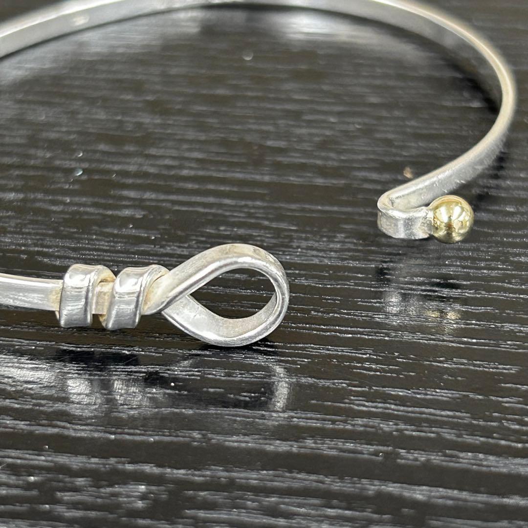 ティファニー　バングル　フラットワイヤー　シルバー925×ゴールド750 保存袋