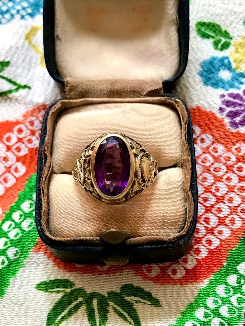 TIFFANYティファニー ヴィンテージ カレッジリング★アメシスト