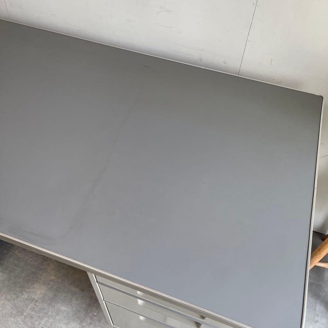 KOKUYO インダストリアル スチール デスク レトロ 両袖机 オフィス 鍵付