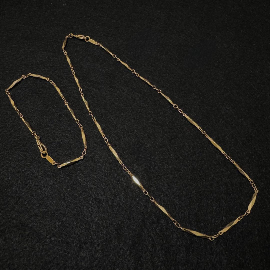 v*o様 切子 アンティークゴールド デザインチェーン ネックレス＆ブレスレット