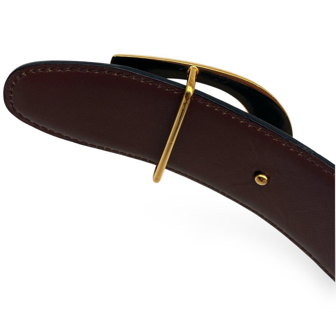 【美品】グッチ Gバックル リバーシブルベルト ゴールド ブラック ブラウン