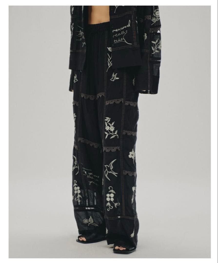 todayful Embroidery Patchwork Trousers新品