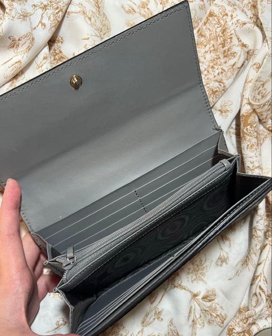 GUCCI 長財布　バイカラー ピンク/グレー