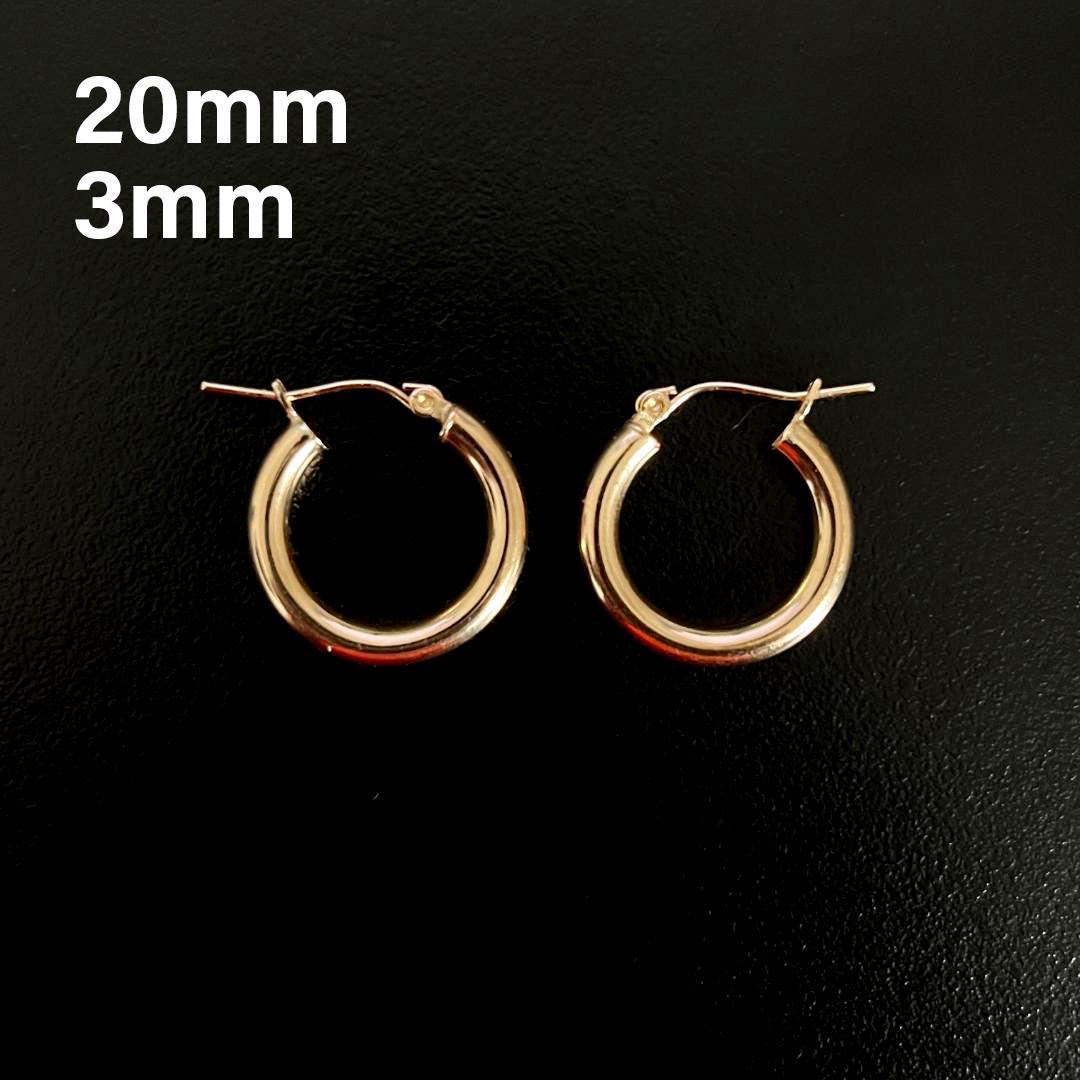 10K ゴールドフープピアス 金