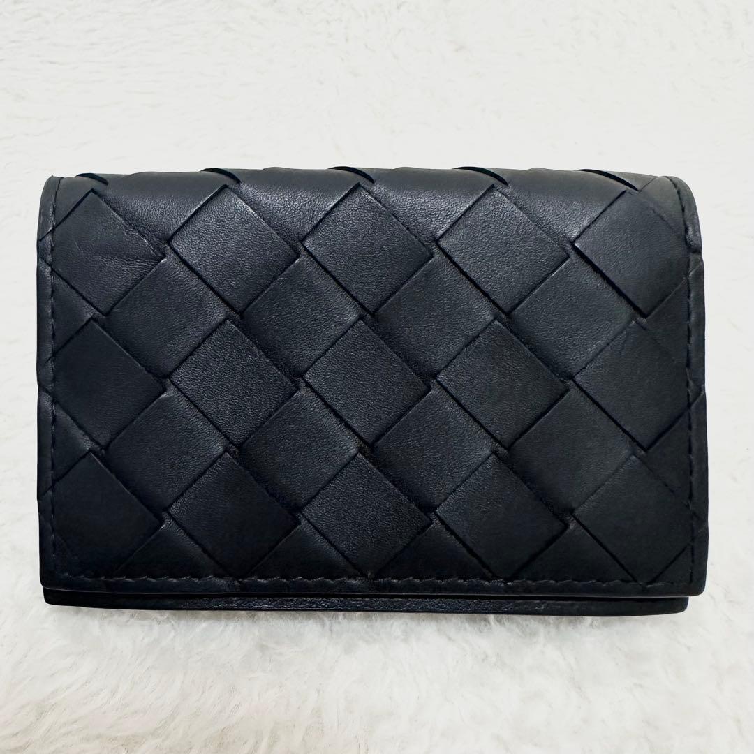 美品✨ボッテガヴェネタ イントレチャート カードケース 名刺入れ ブラック 本革