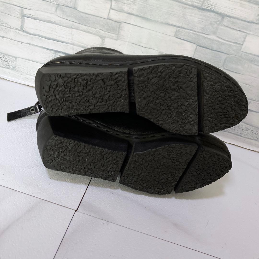 トリッペン スイフト ショートブーツ 37 バックジップ レザー 本革 黒