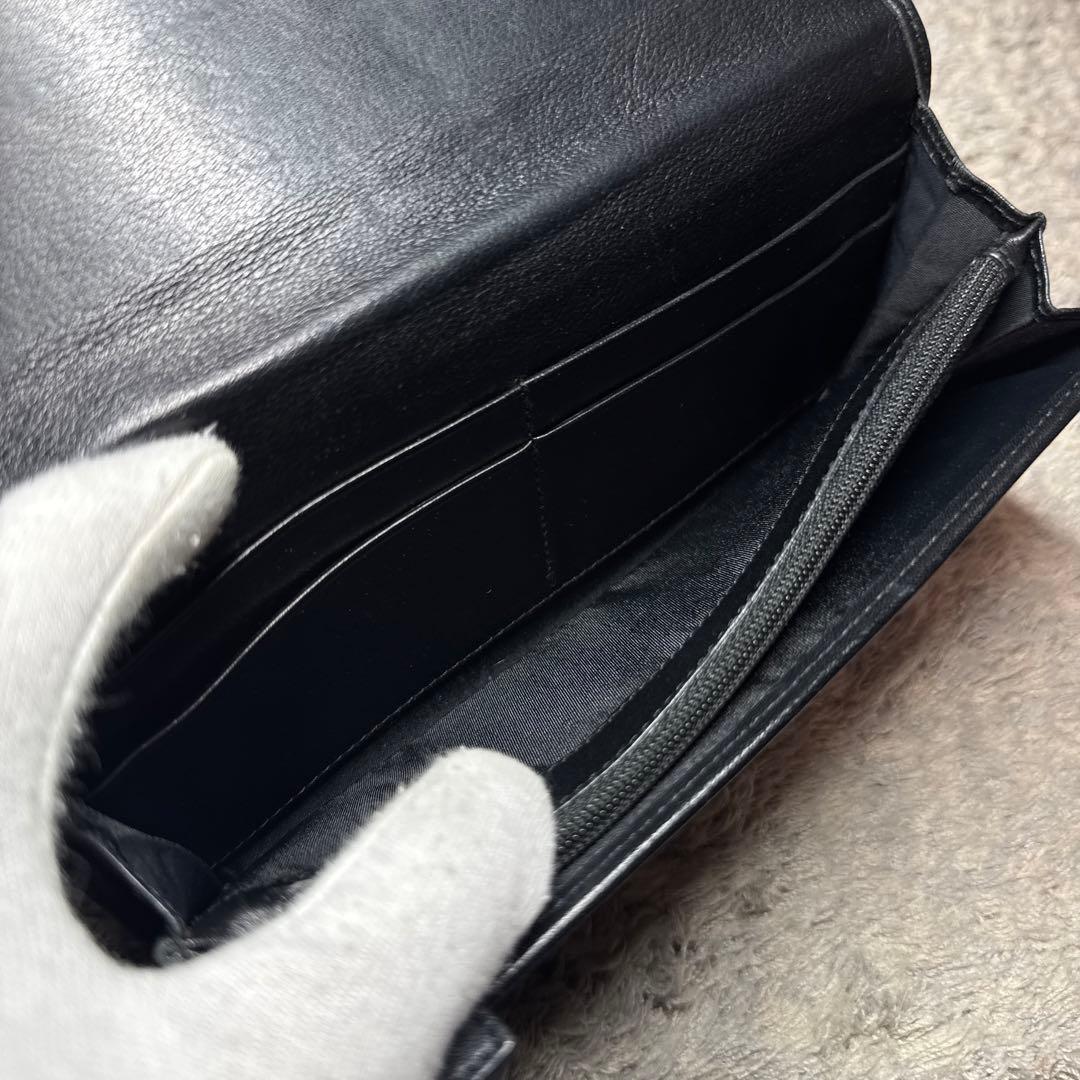 Christian Dior ディオール 長財布 総柄 レザー ブラック