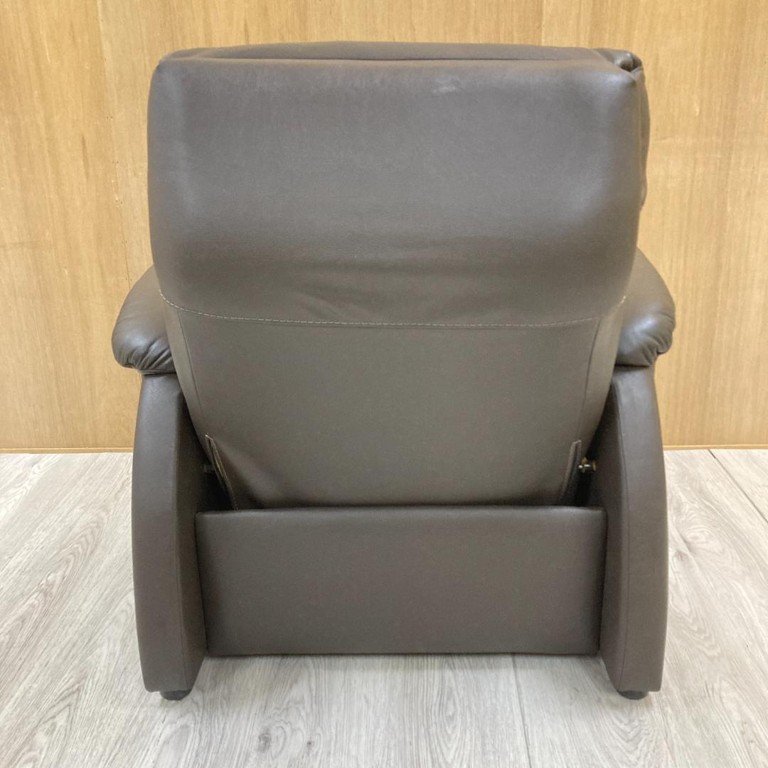 リクライニングソファ　一人掛け　ヘッドレスト可動式　本革