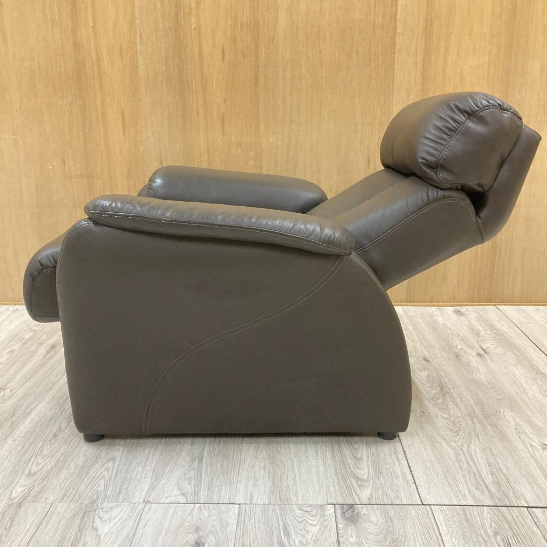 リクライニングソファ　一人掛け　ヘッドレスト可動式　本革