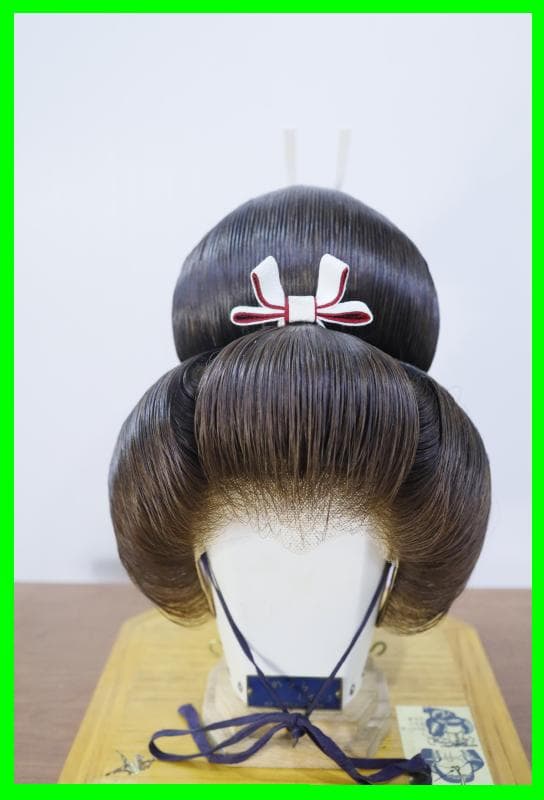 ◆文金高島田　しげもりかつら　人気の栗色　5号　◆かつら用中古ケース付き①