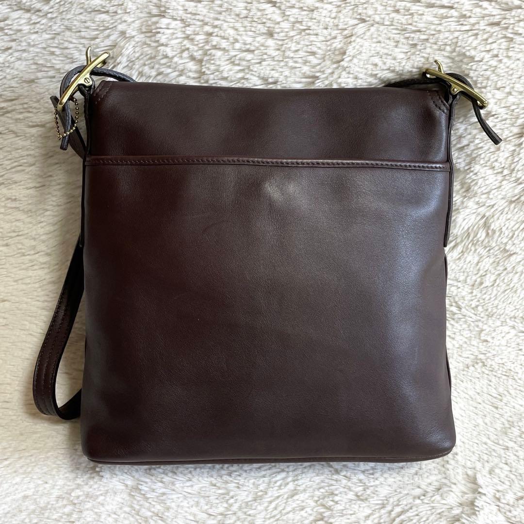 美品 オールドコーチ フラップ ホック グラブタンレザー ショルダーバッグ