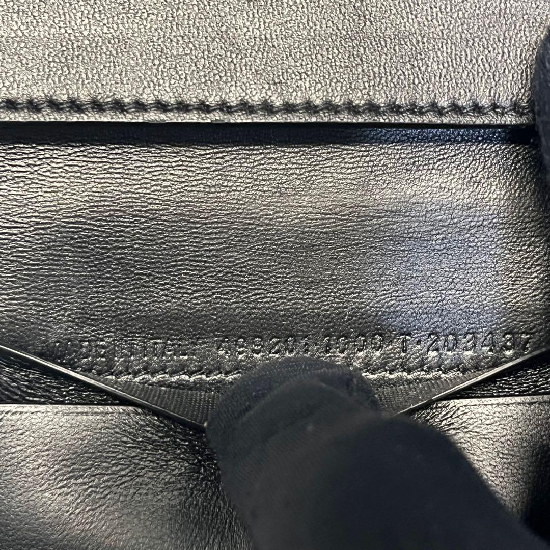 希少✨バレンシアガ カードケース 名刺入れ クロコ型押し レザー 刻印 黒