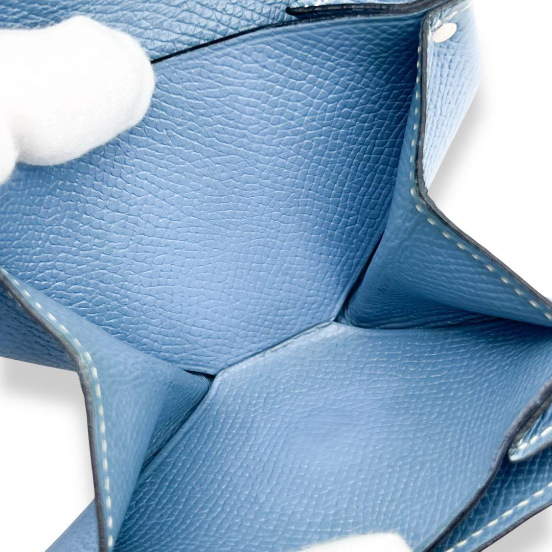 【美品】エルメス　ヴォーエプソン　ワンキャトル　小銭入れ　ブルージーン　622