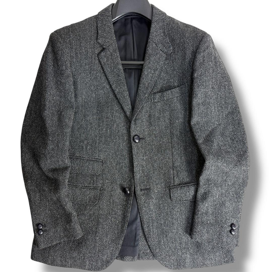 J7403 美品 マーガレットハウエル 包み釦ヘリンボーンツイードジャケット M