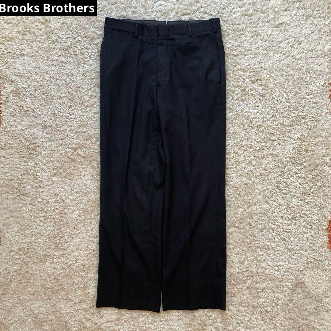 80sブルックスブラザーズ　スラックス　ウール　アメリカ製　ブラック　黒　w31