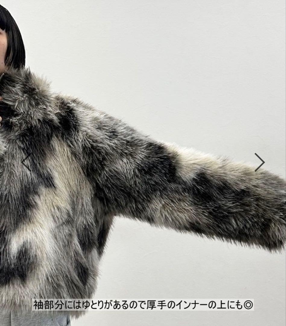 【美品】MIXカラーファーブルゾン　ジーナシス　アウター　ファーブルゾン