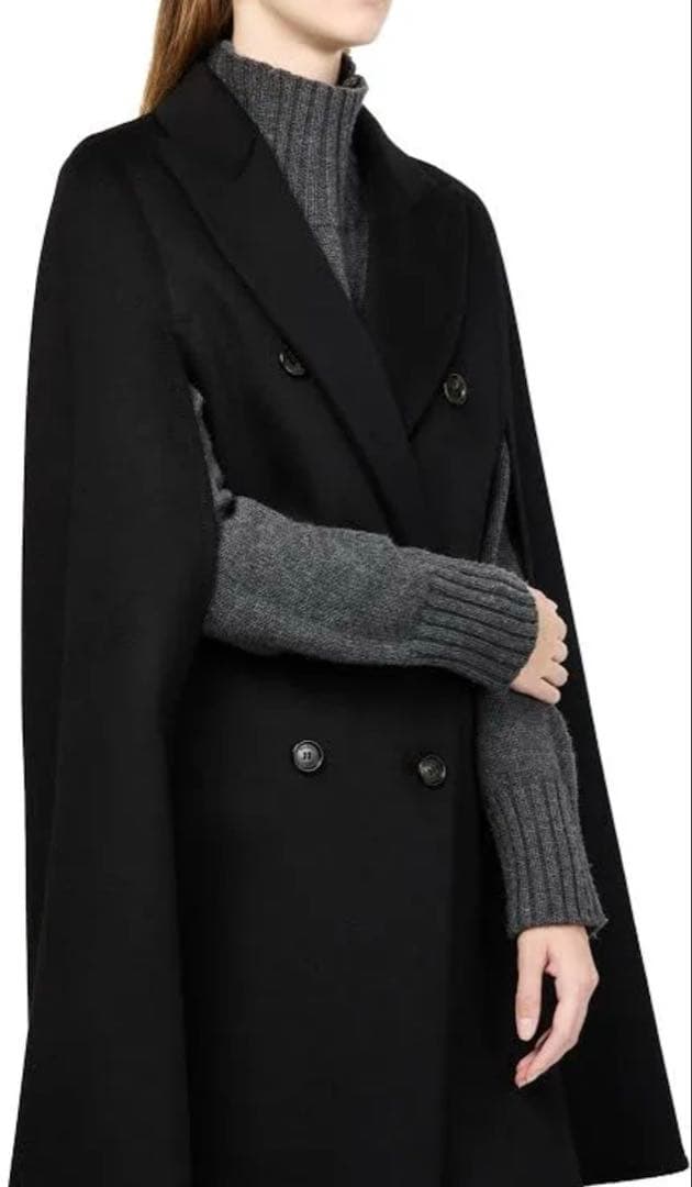 新品値札付 フランス購入 定価約40万円 マックスマーラ キャメル100%ケープ