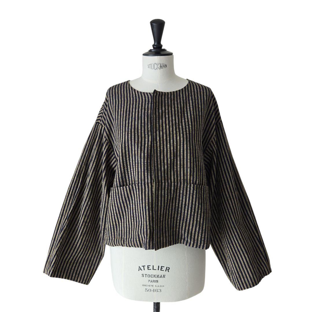 YAMMA ヤンマ産業 会津木綿 リバーシブル ノーカラージャケット