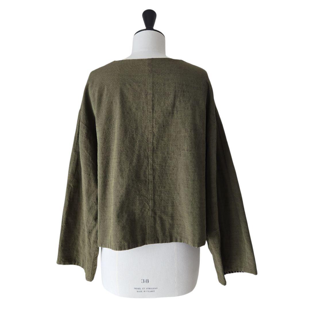 YAMMA ヤンマ産業 会津木綿 リバーシブル ノーカラージャケット