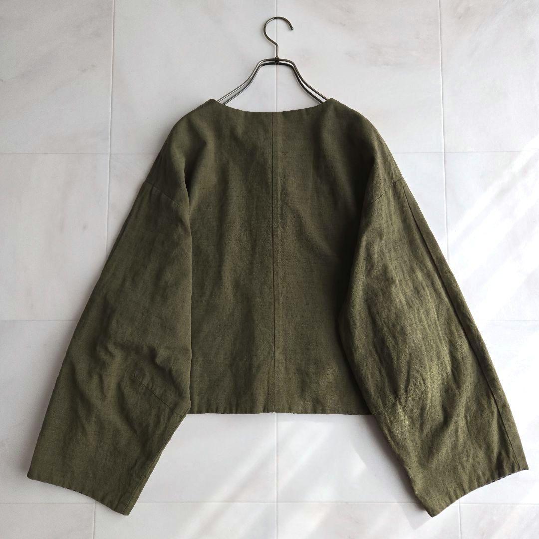 YAMMA ヤンマ産業 会津木綿 リバーシブル ノーカラージャケット