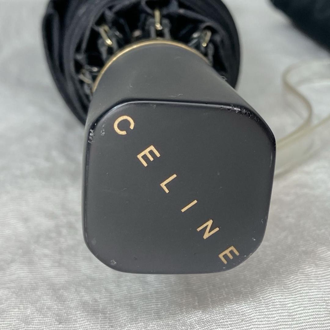 【美品】CELINE 折りたたみ傘　マカダム　トリオンフ　総柄　ブラック　廃番