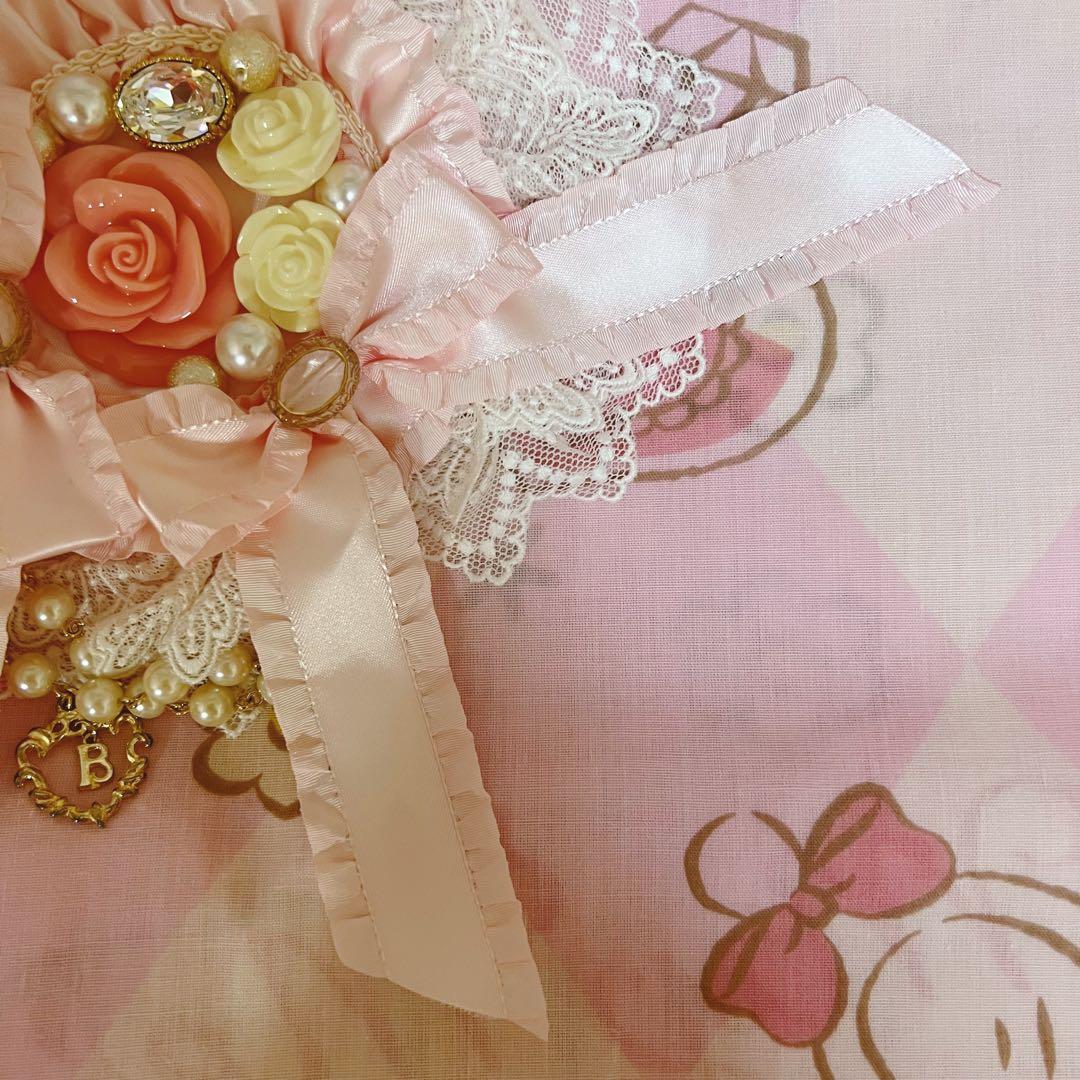 【レア】BABY, マドモアゼルジュエルローズ　丸型コーム　ピンク　ビジュー