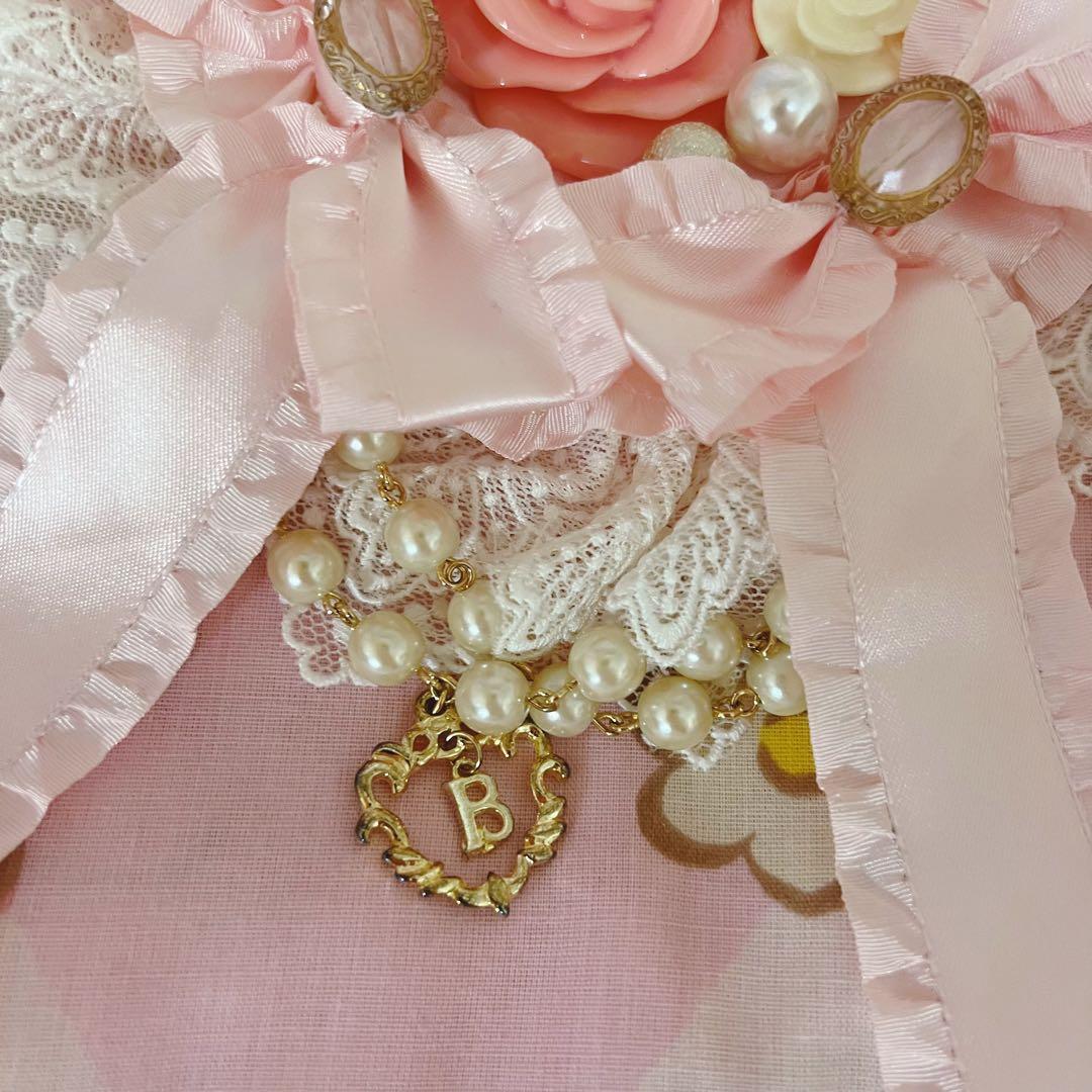 【レア】BABY, マドモアゼルジュエルローズ　丸型コーム　ピンク　ビジュー