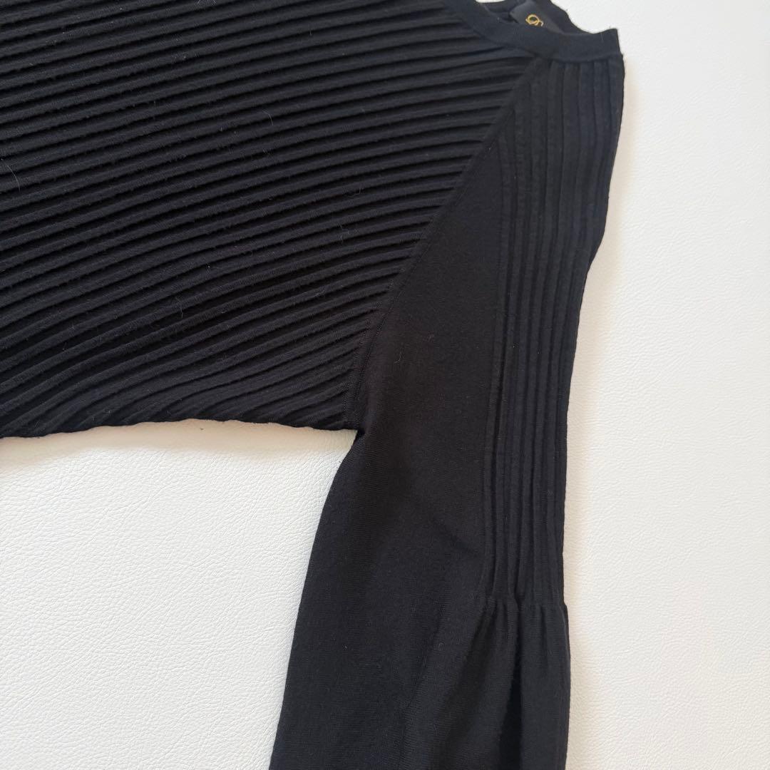 9.4万円✨ドゥロワー　16Gリブニットロングワンピース　バルーンスリーブ　黒